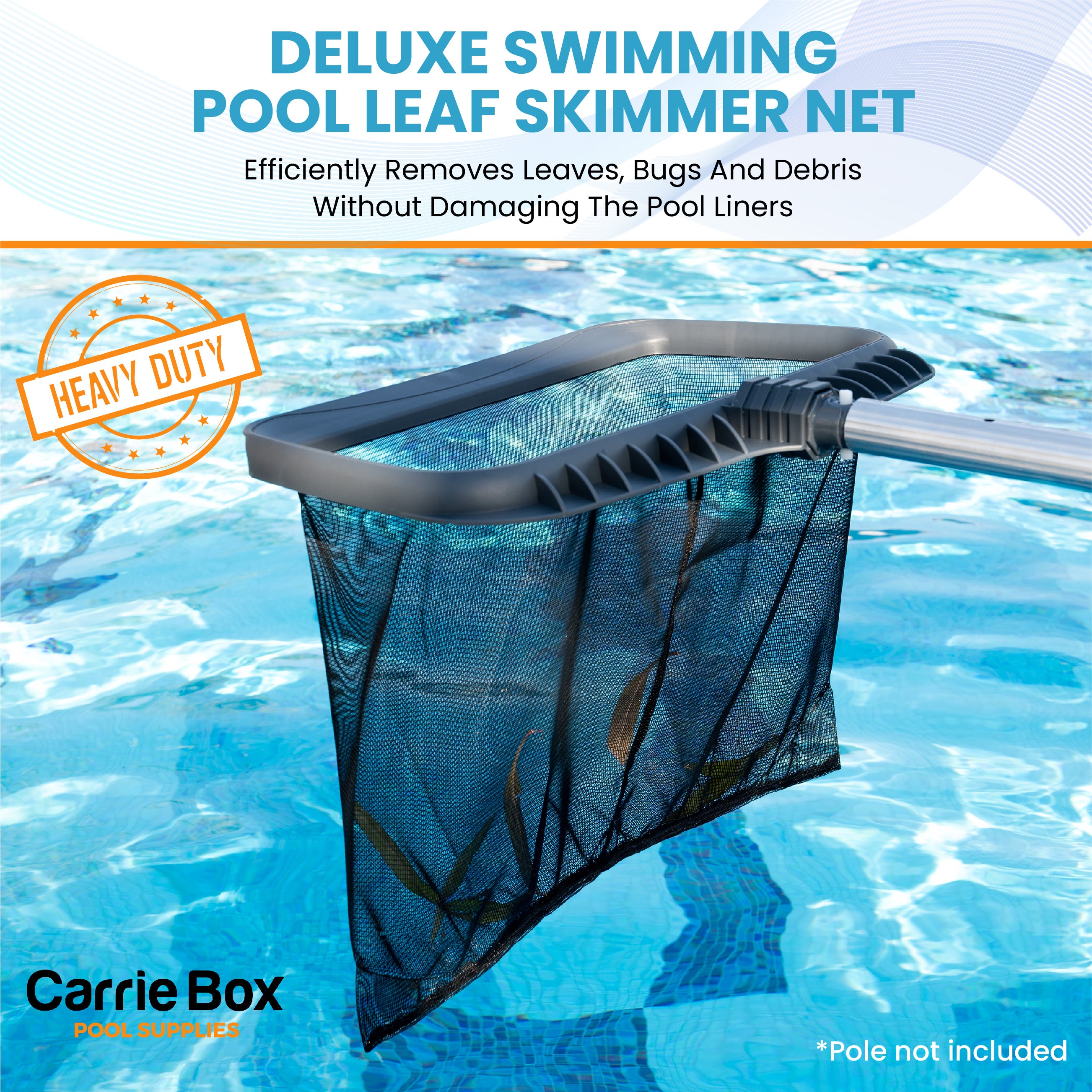 Carrie Box XL Swimming Pool Skimmer Net 20" x 12" with Deep Bag