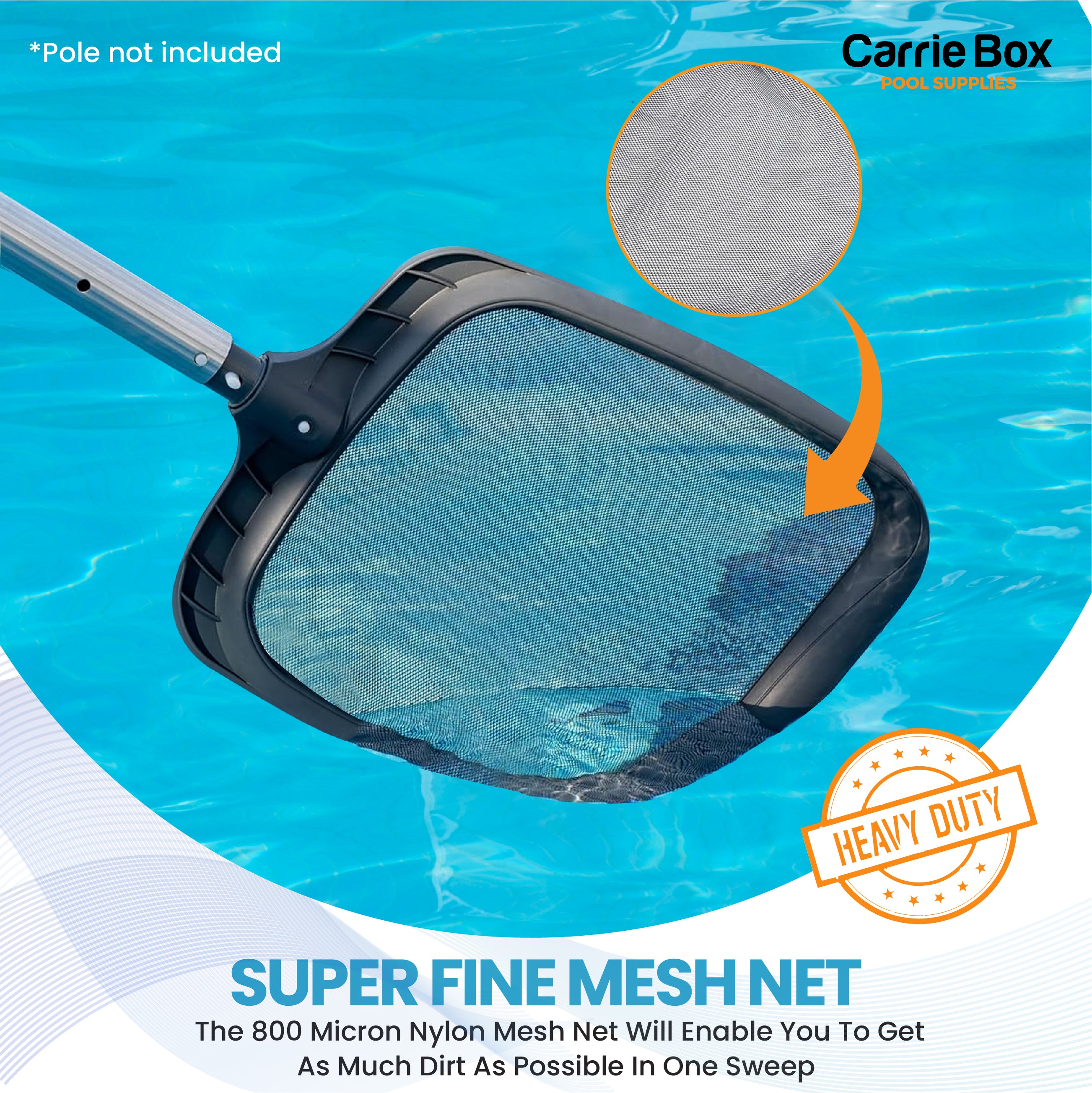 Carrie Box Swimming Pool Skimmer Net 15" x 13"