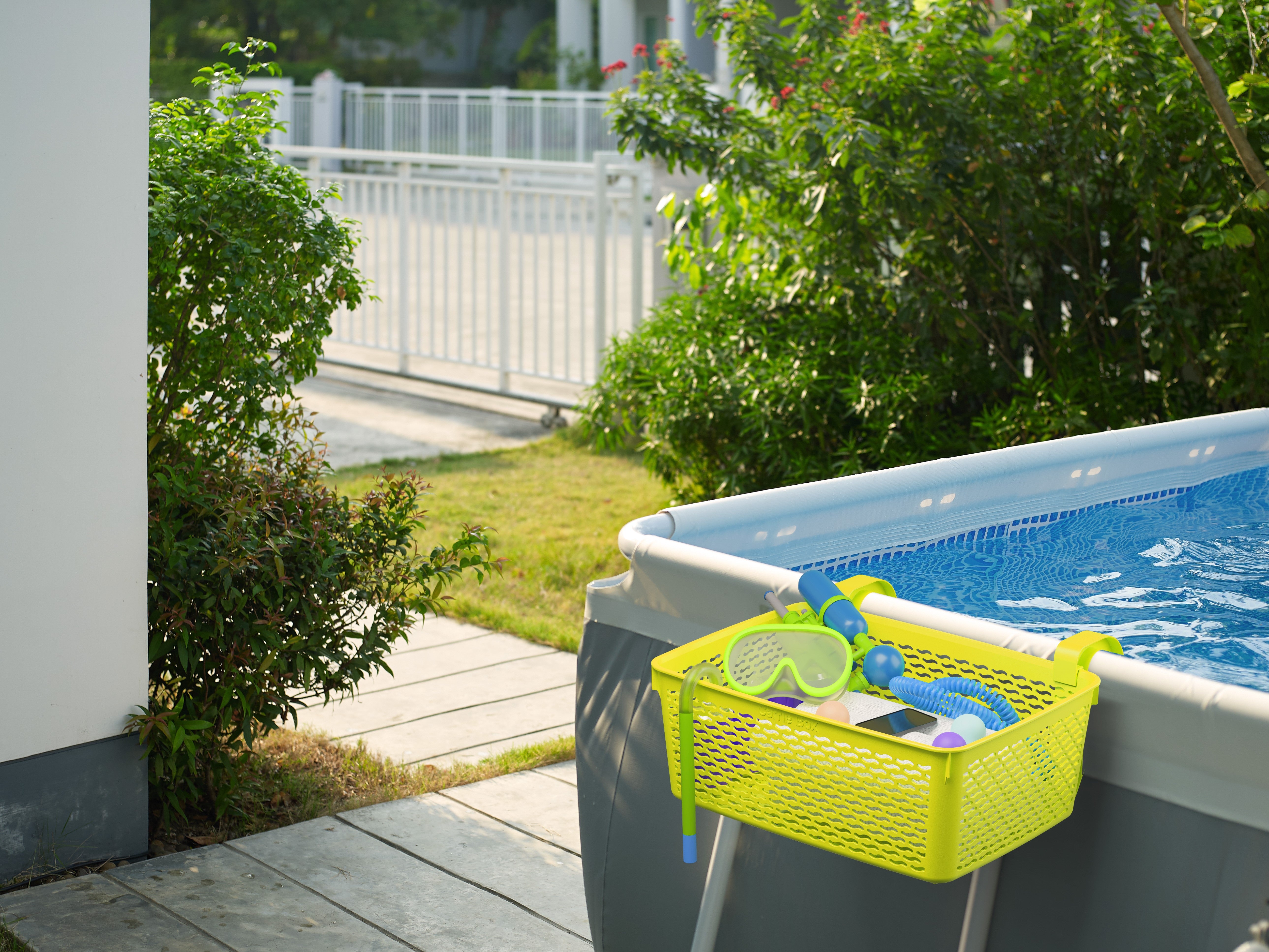 Carrie Box Poolside Storage Basket For Above Ground Pools Made From Recycled Plastic